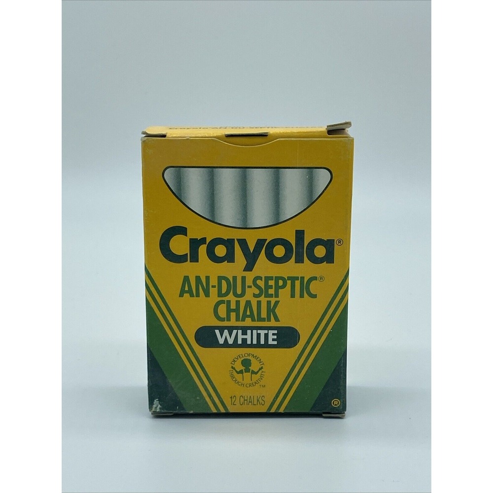 Vintage 1988 AN-DU-SEPTIC Crayola Low Dust CHALK #1400, 12 Pieces- New OLD STOCK